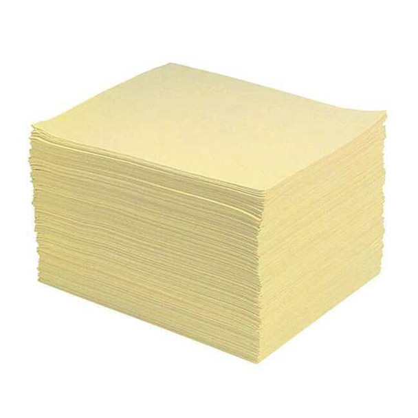 Pig Sorbent Pad, 22 gal, 15 in x 20 in, Universal, Yellow, Polypropylene MAT604