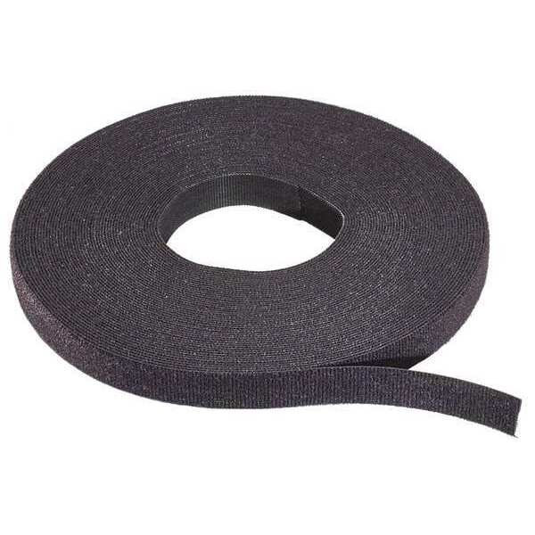 Cable Tie Roll, 75 ft L, 1 in W, Black, Nylon, Polyethylene, 50 lb Strength