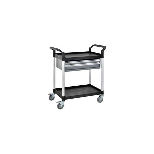 Global Industrial Utility Cart 2 Shelves 2 Drawers 440 lb. Cap 26""L x 17""W x 3