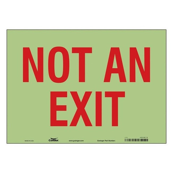 Condor Exit Sign, Vinyl, 14" W, 10" H, Not An Exit, White 480H72