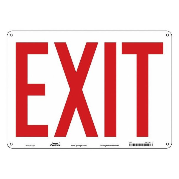 Condor Exit Sign, Aluminum, 14" W, 10" H, Exit, White 480L77