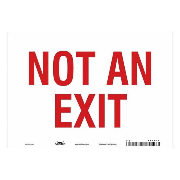 Condor Exit Sign, Vinyl, 10" W, 7" H, Not An Exit, White 480H77