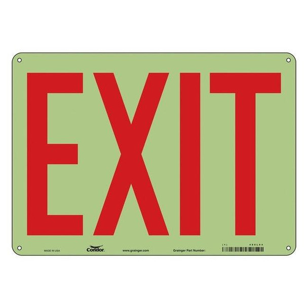 Condor Exit Sign, Plastic, 14" W, 10" H, Exit, White 480L84