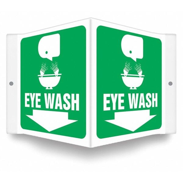 Condor EYE WASH, 8 1/2 in W x 6 in H, V-Shape Projection, PETG, 480Y12 480Y12