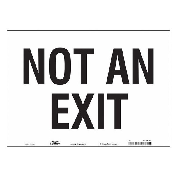 Condor Exit Sign, Vinyl, 14" W, 10" H, Not An Exit, White 480H94