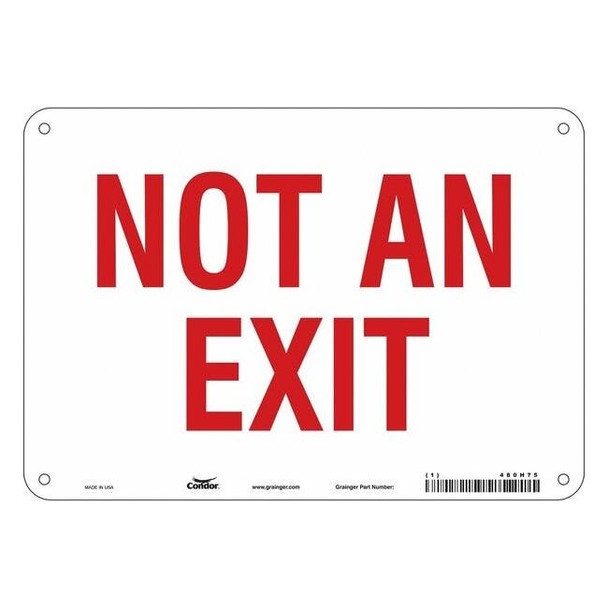 Condor Exit Sign, Plastic, 10" W, 7" H, Not An Exit, White 480H75