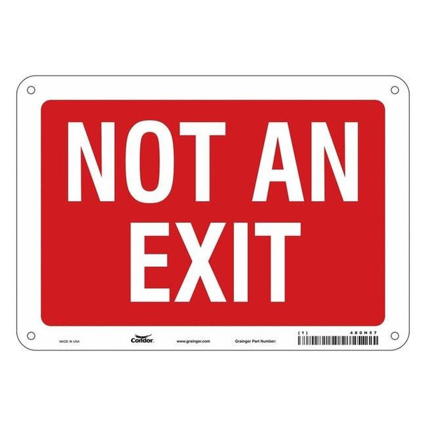 Condor Exit Sign, Aluminum, 10" W, 7" H, Not An Exit, Red 480H57