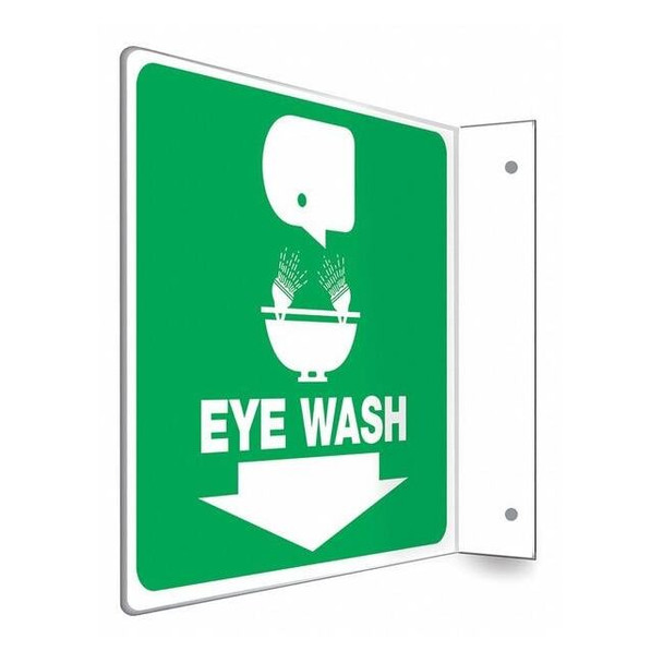 Condor EYE WASH, 8 in W x 8 in H, L-Shape Projection, PETG, 480W31 480W31