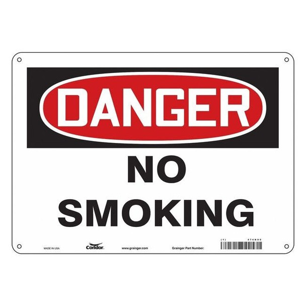 Safety Sign, 10" H, 14 in W, Polyethylene, Horizontal Rectangle, English, 474N90