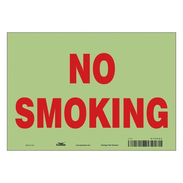 Safety Sign, 7" H, 10" W, Glow Vinyl, Vertical Rectangle, English, 474C52