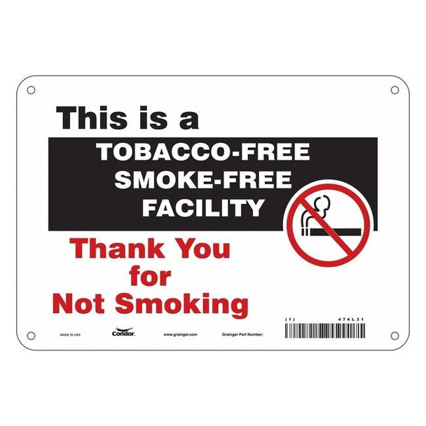 Safety Sign, 7" H, 10" W, Polyethylene, Vertical Rectangle, English, 474L31