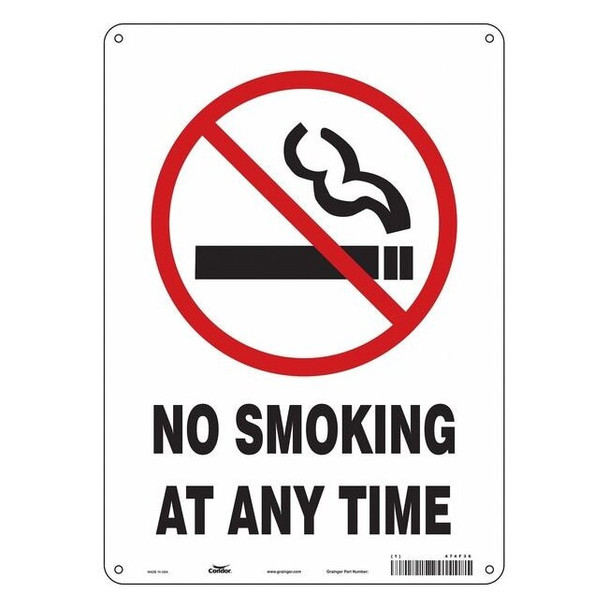 Safety Sign, 14 in H, 10" W, Polyethylene, Vertical Rectangle, English, 474F36