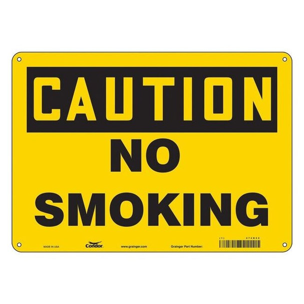 Safety Sign, 10" H, 14 in W,  Horizontal Rectangle, English, 474N22