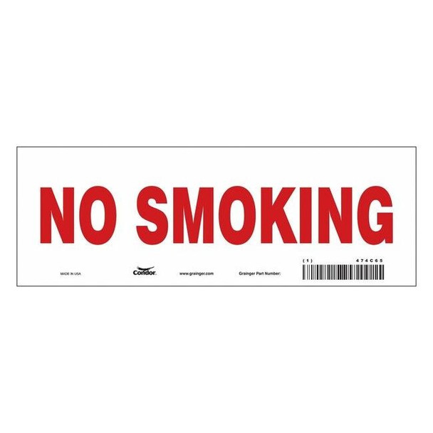 Safety Sign, 3 1/2 in H, 10" W, Vinyl, Vertical Rectangle, English, 474C65