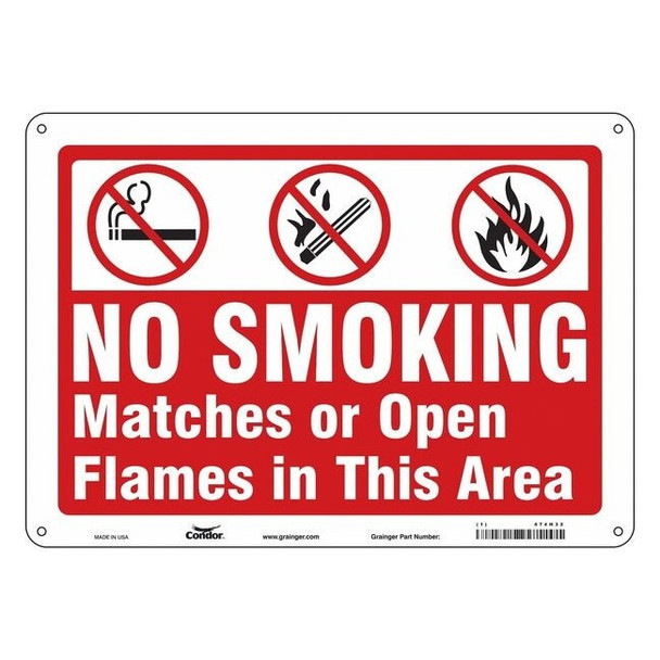Safety Sign, 10" H, 14 in W,  Horizontal Rectangle, English, 474H32