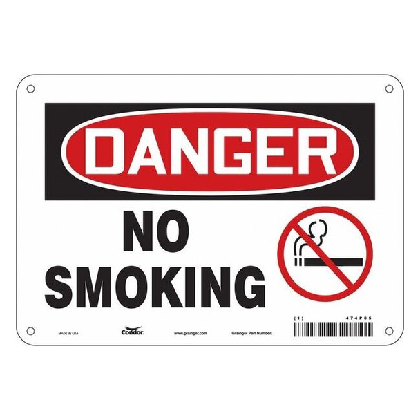 Safety Sign, 7" H, 10" W, Vinyl, Vertical Rectangle, English, 474P05