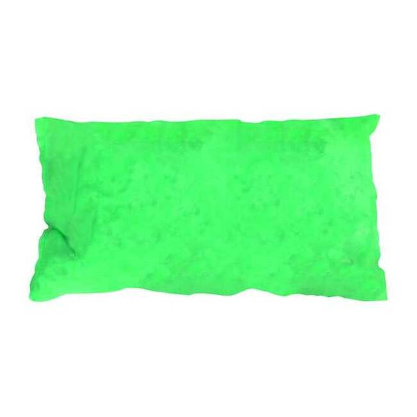 Sorbent Pillow, 18 gal, 8 1/2 in x 17 in, Harsh Chemicals, Green, 10 PK