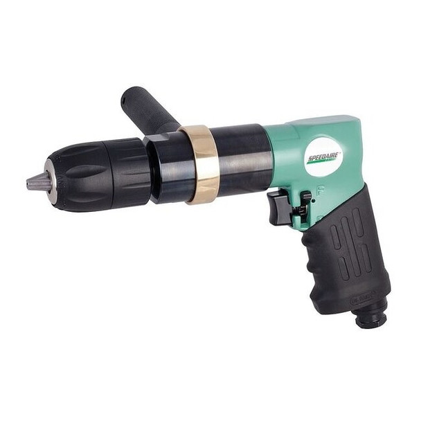 Speedaire Air-Powered Drill, 1/4 in, NPT, Keyless 21AA74