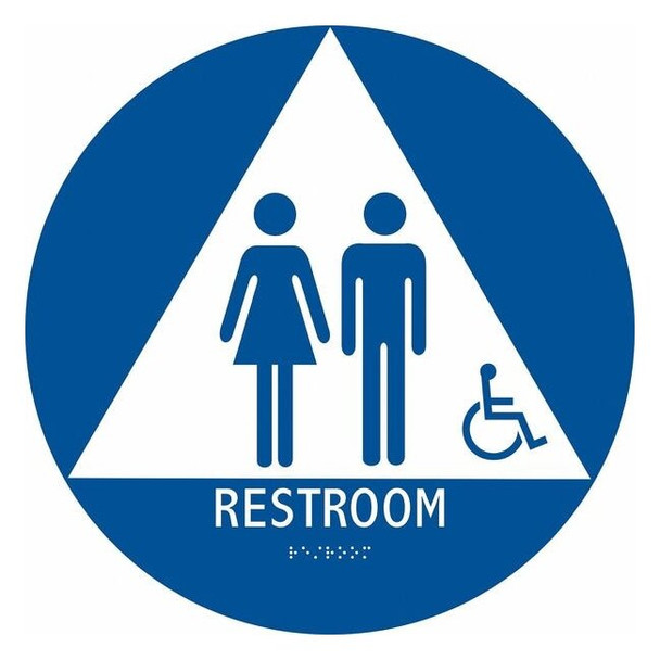 Condor RESTROOM, 12 in W x 12 in H, Circle, ABS Plastic, 483U15 483U15