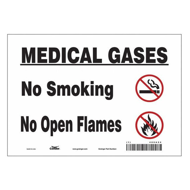 Chemical Sign, 7" H, 10" W, Vinyl, Vertical Rectangle, English, 486A24