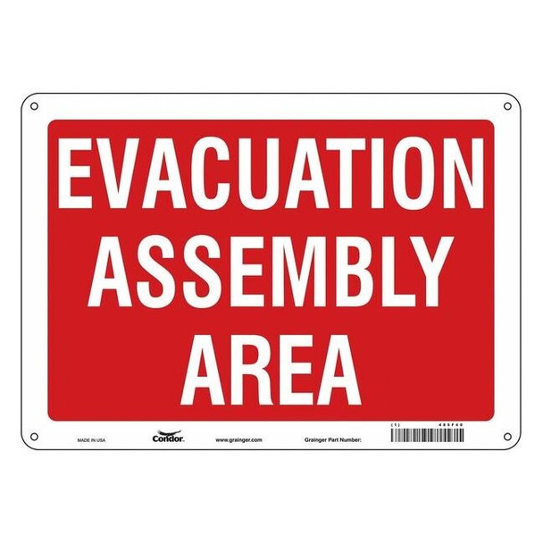 Safety Sign, 10 in Height, 14 in Width, Aluminum, Horizontal Rectangle, English