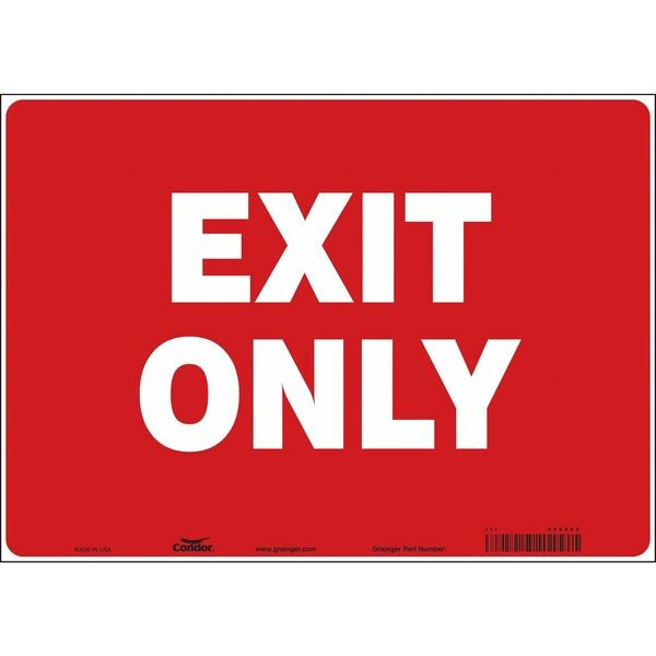 Condor Exit Sign, Vinyl, 14" W, 10" H, Exit Only, Red 486X60