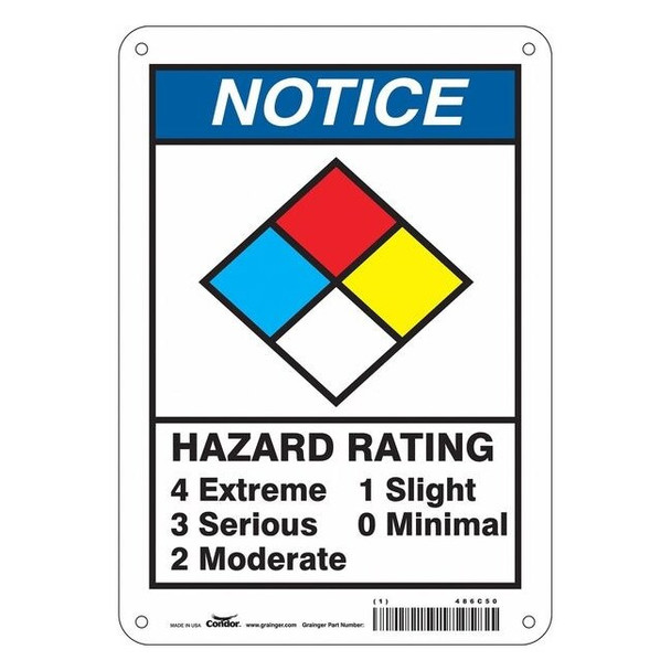 Condor Chemical Sign, 10 in Height, 7 in Width, Rectangle 486C50