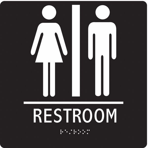 Condor RESTROOM, 8 in W x 8 in H, Square, Modified Acrylic, 486G78 486G78