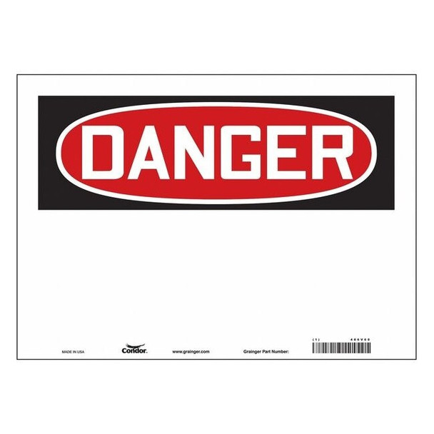Condor Danger Sign, 14" W, 10" H, English, Vinyl, White 486V60