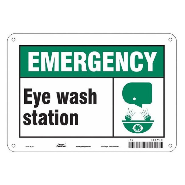 EYE WASH STATION, 10 in W x 7 in H, Vertical Rectangle, Polyethylene, 485Y45