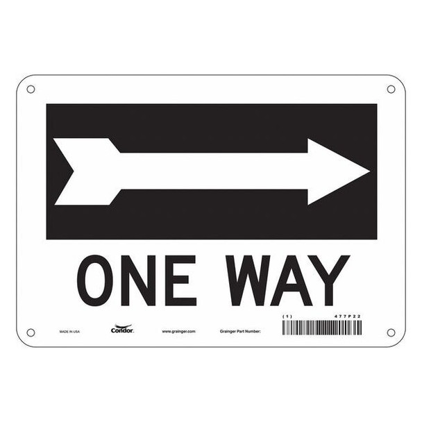 Traffic Sign, 7 in H, 10 in W, Polyethylene, Vertical Rectangle, English, 477P22