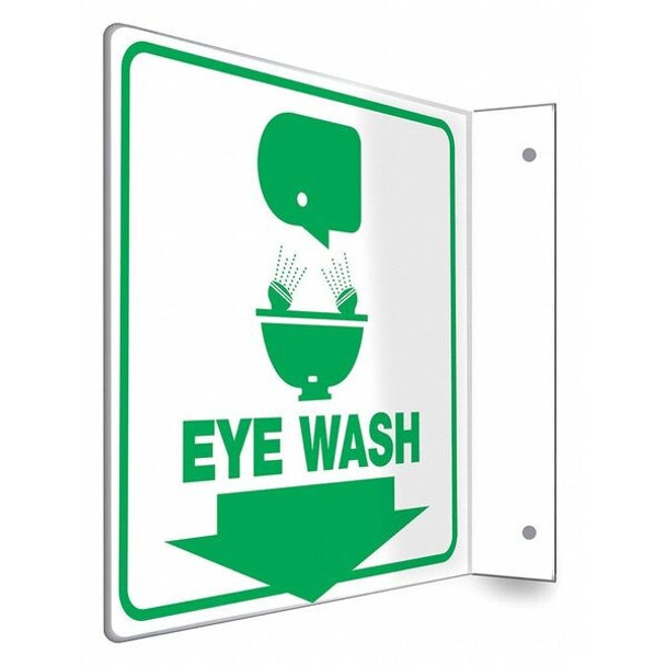 Condor EYE WASH, 8 in W x 8 in H, L-Shape Projection, PETG, 480W28 480W28