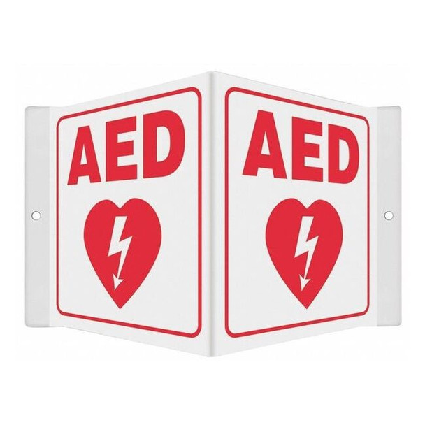Condor AED, 8 1/2 in W x 6 in H, V-Shape Projection, PETG, 480Y26 480Y26