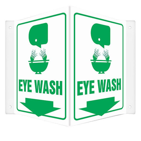 Condor EYE WASH, 14 in W x 12 in H, V-Shape Projection, PETG, 480Y10 480Y10