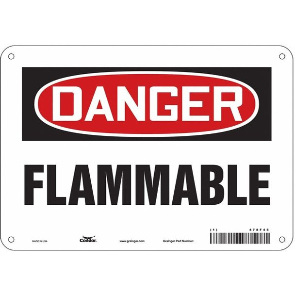 Condor Danger Sign,10" Wx7" H,0.032" Thickness, 478F45 478F45
