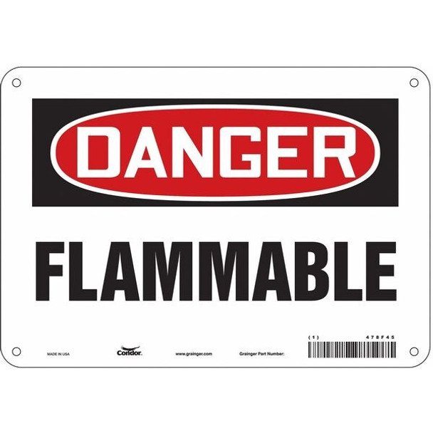 Condor Danger Sign,10" Wx7" H,0.032" Thickness, 478F45 478F45