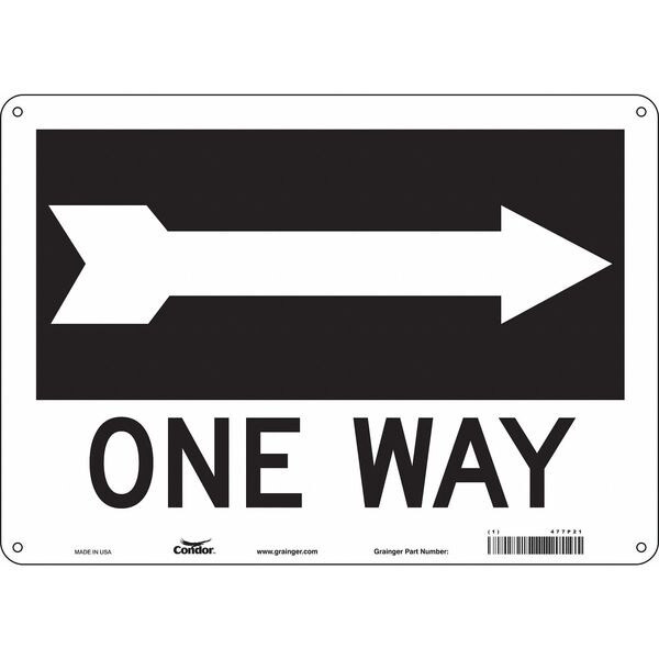 Traffic Sign, 10 in H, 14 in W, Aluminum, Horizontal Rectangle, English, 477P21