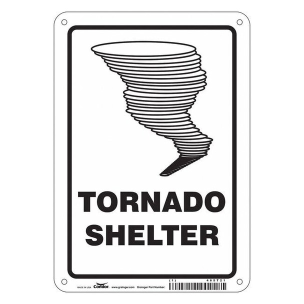 Tornado Shelter, 7 in W x 10 in H, Horizontal Rectangle, Polyethylene, 465T21