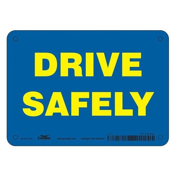 Traffic Sign, 5 in H, 7 in W, Aluminum, Horizontal Rectangle, English, 477N26