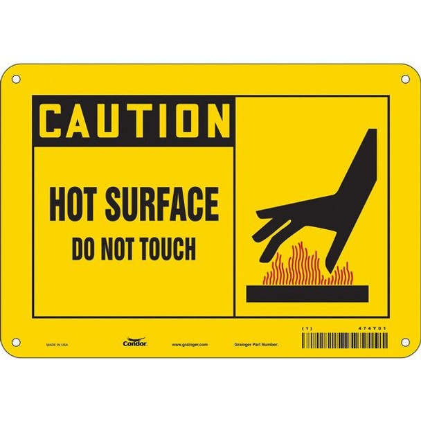 Condor Danger Sign,10" W x 7" H,0.032" Thick, 474Y01 474Y01