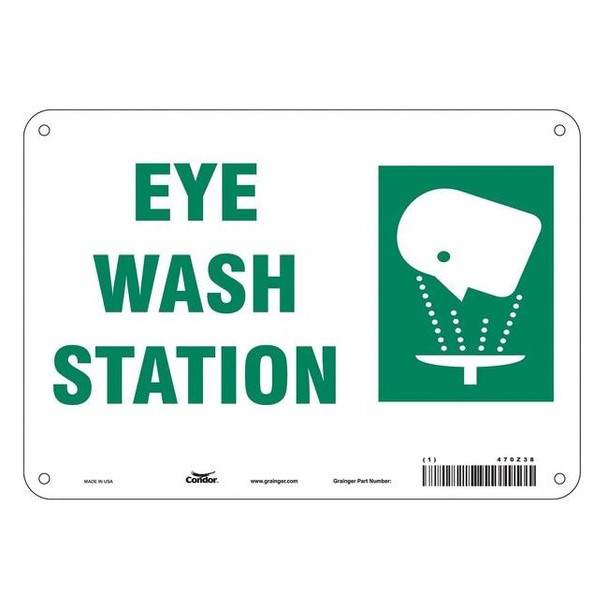 Eye Wash Station, 10 in W x 7 in H, Vertical Rectangle, Polyethylene, 470Z38