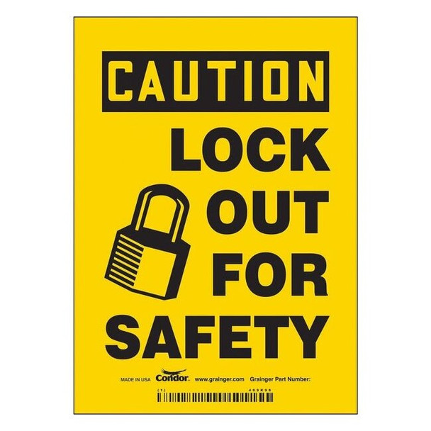 Safety Sign, 7 in Height, 5 in Width, Vinyl, Vertical Rectangle, English