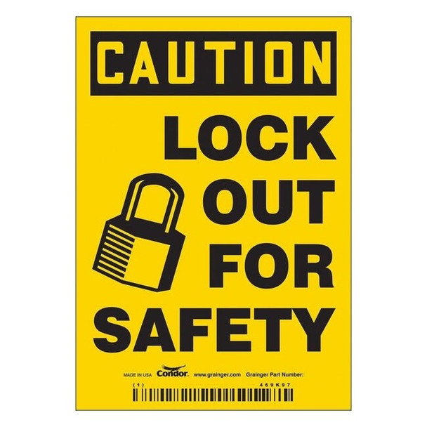 Safety Sign, 5 in Height, 3 1/2 in Width, Vinyl, Vertical Rectangle, English