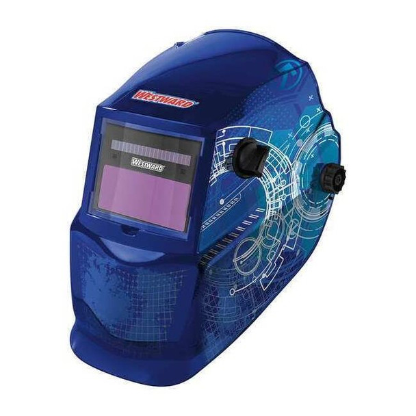 Westward Auto Dark Welding Helmet,4,9-13,Blu/Wh 22XX44