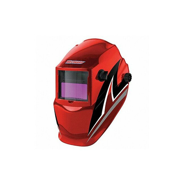 Westward Auto Dark Welding Helmet, Shade 4, 9-13, Black/Red/White 22XX47
