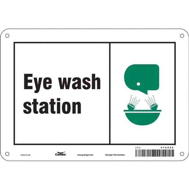 Eye Wash Station, 10 in W x 7 in H, Vertical Rectangle, Polyethylene, 470Z05