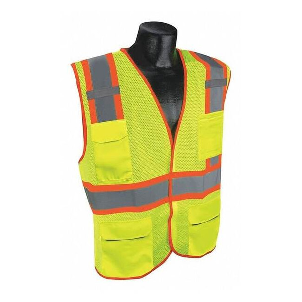 Condor High Visibility Vest,Yllw/Green,2XL/3XL 53YN59