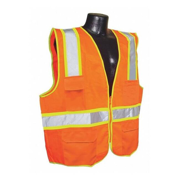 Condor High Visibility Vest,Orange/Red,L 53YM42