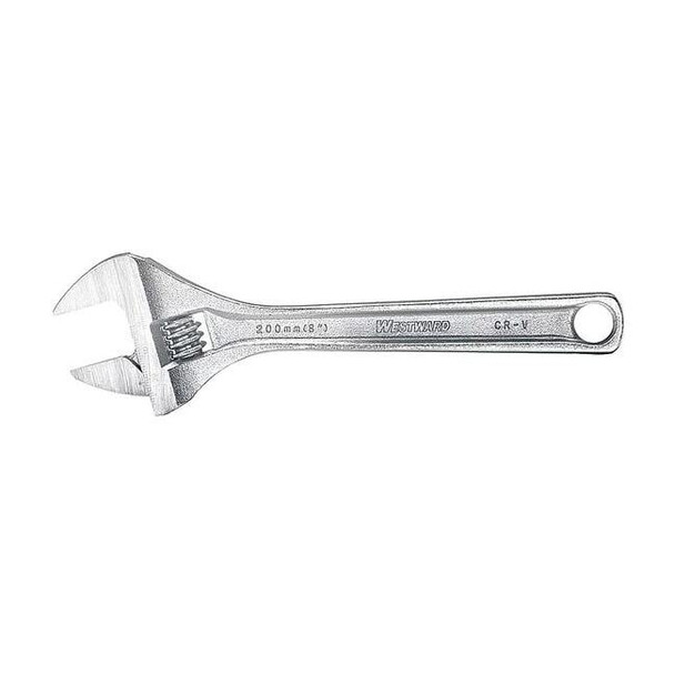Westward Adj. Wrench,4",21/32" Cap.,Chrome 31D020