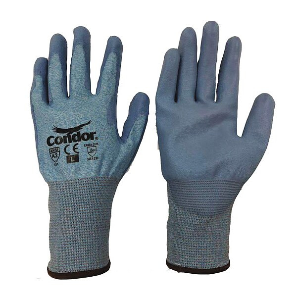 Cut Resistant Coated Gloves, Cut Level A2 ,Dipped ,Polyurethane ,Smooth ,S 1 PR
